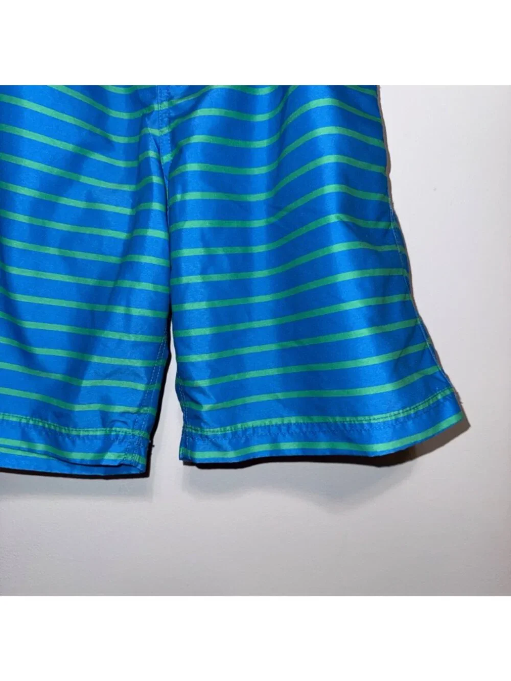 Hanna Andersson Boys Blue & Green Striped Swim Shorts Size 150CM Size 12